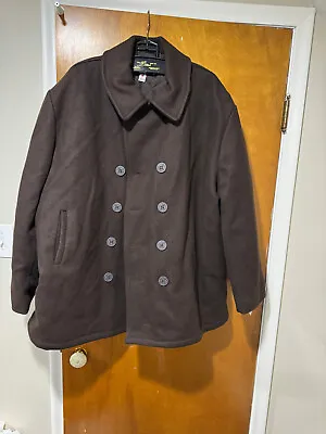 Schott NYC Men's Insulated Brown Wool Pea Coat Size 3XL • $45