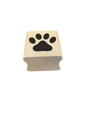 Paw Print Stamper Wood Block Rubber Stamp Dogs Cats Pets Children Parties • $2.97