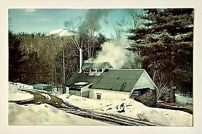 1960s Vermont Maple Sugaring Sugar Shack Winter Vintage Postcard Farm Americana • $8.50