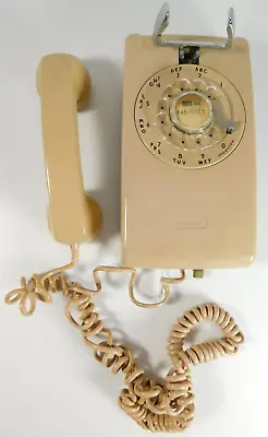 Vintage Western Electric Bell System Beige 554BMP Rotary Dial Wall Telephone • $24.99