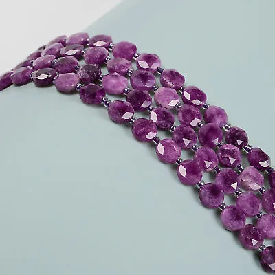 Lepidolite Color Dyed Jade Hexagram Cutting Faceted Coin Beads 10mm 15.5'' Strd • $12.49