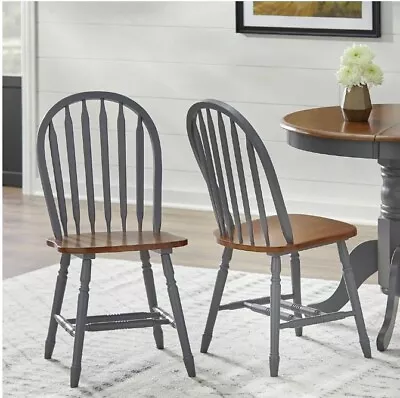 Simple Living Solid Wood Slat Back Dining Chairs Set Of 2 Oak Kitchen Durable • $126.33