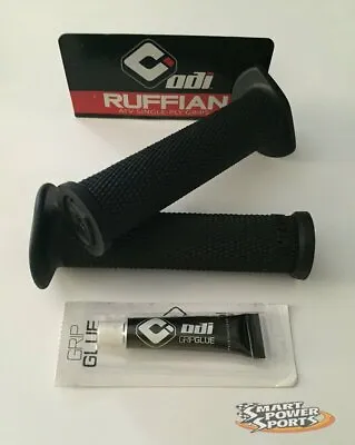 ODI Ruffian ATV Handlebar Grips -BLACK WITH GLUE-  4-wheeler ATV - MADE IN USA • $19.95