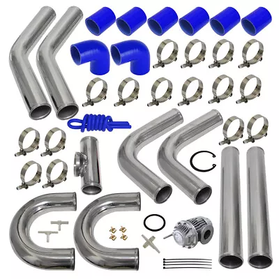 Universal 2.36  60mm Aluminum Intercooler Pipe + BOV Turbo Blow Off Valve Kit BL • $315.59