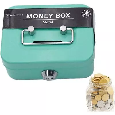 Cash Box With Coin Slot Lockable Coin Bank Fashion Coin Saving Box • £7.73