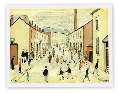 L S Lowry Coronation Street Salford 1957 Inc Lads Club Splendid Mounted Print • $18.67