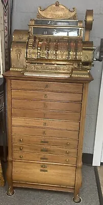 $11000 • Buy 1911 Antique National Brass Cash Register - Vintage W/Keys Model 562 6 Door Mah