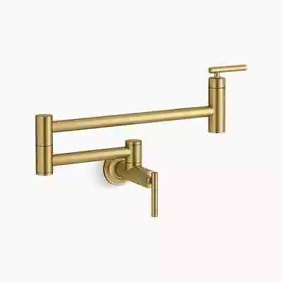 Kohler 35745-2MB Contemporary Wall-Mount Pot Filler Pot Filler Faucet Gold • $550