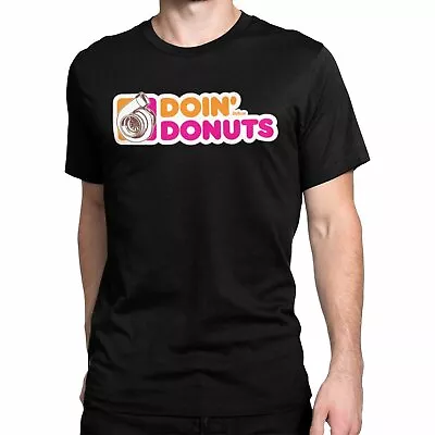 DOIN DONUTS TURBO T-Shirt Black S-3XL JDM Boost Mechanic Funny Snap On Racing • $19.95