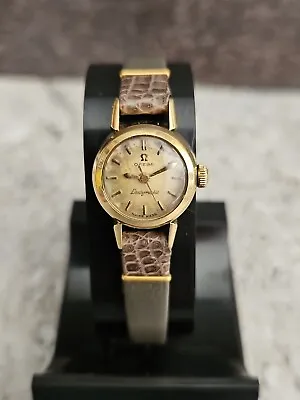 Vintage Omega Ladymatic 18k Gold Automatic Wristwtch. Hirsch Band. • $1250