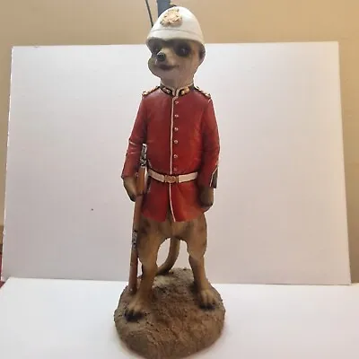 Vivid Art Meerkat Guard With White Pith Helmet Red Jacket 11.5  Tall Mounted • £19.99
