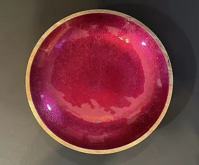 Thirstystone Mango Wood Bowl Metallic Pink Enamel 11-5/8  • $34