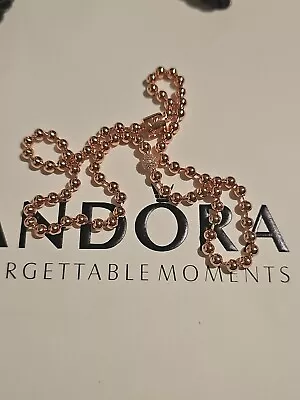 Pandora Original Rose Gold Pave And Bead Necklace 45cm DISCONTINUED  • £13.44