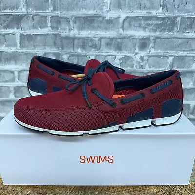 Swims Breeze Deep Red Navy White Loafers Mens Size 8 New • $69.99