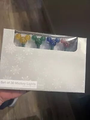 NIB Disney Parks Mickey Mouse ICON Christmas Lights 30 Mickey String Lights LED • $41.50