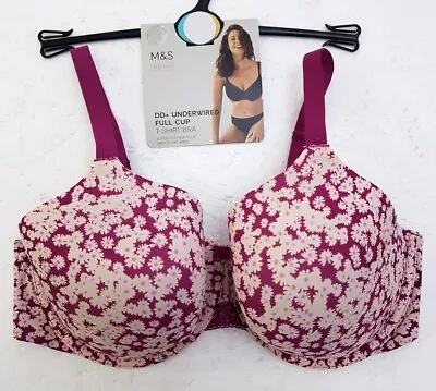 M & S Superlight Soft Cup Full Cup T-Shirt Bra Smoothing Wing Underwired Padded • £8.95