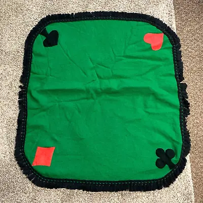 Vintage 1970s Bridge/Poker Card Game Card Table Mat Hand Made • $24.28