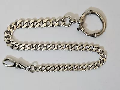 Antique Pocket Watch Chain Sterling Silver Watch Holder RARE! (BR193 ) • $100