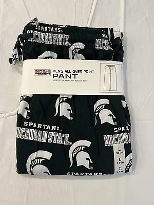 Sideline Apparel Michigan State Spartans All Over Print Pajama Pants Mens Size L • $19.99