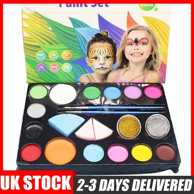 Professional Face Paint Kits Sensitive Skin Face Painting Set For Kids Stencils • £6.89