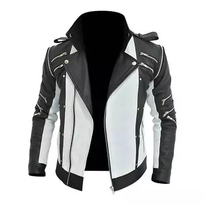 Michael Jackson Thriller MJ Black & White Pepsi Leather Jacket • $138