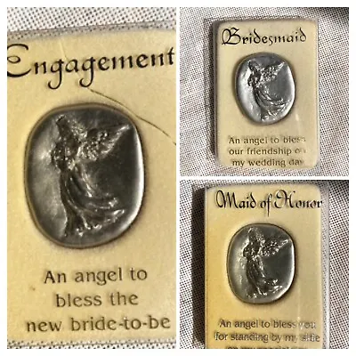 Russ Berrie -  Assorted Pewter Charm/coin Angel Pocket Prayer • $1.99