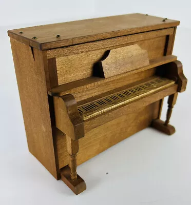 Vintage Wooden Dollhouse Miniature Piano Hand Crank Music Box Japan • $16.99