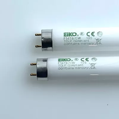 2x Eiko 15519 F14T8/CW 14W 15  Inch T8 4100K Linear Fluorescent Light Bulb • $18.99