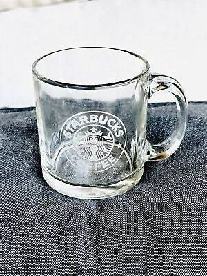 Starbucks Coffee Mug Clear Glass 12 Oz Etched Mermaid Siren Logo Made In USA Cup • $11.99