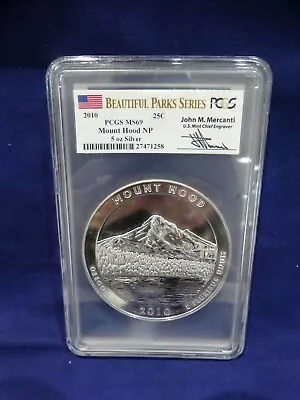 2010 Beautiful Parks Series Pcgs Ms69 Mount Hood Np 5 Oz Silver • $275