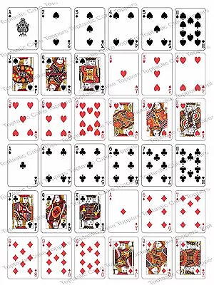 36 Small Playing Cards Edible Icing Birthday Party Cupcake Cake Toppers • £4.65