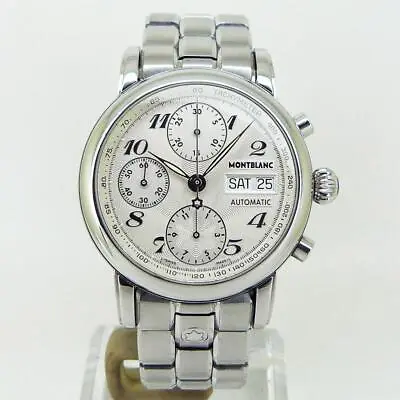 MONTBLANC Watch 7016 Meisterstitch Chronograph Automatic Silver Dial 38mm Mens • $1546