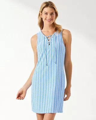 SALE Tommy Bahama Island Cays Stripe Spa Dress Coverup Azure Blue X-Large • $79.99