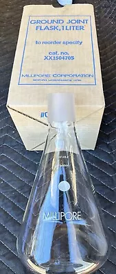 NEW Millipore Ground Joint Flask  Glass 1 Liter 40/35 1000 ML   XX1504705 • $149