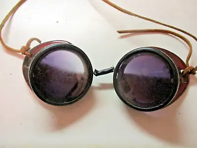 Willson USA Leather Steampunk Aviator Pilot Motorcycle Driving Goggles Antique • $66.90