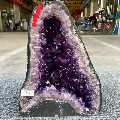 37.8LB Large Natural Amethyst Geode Cathedral Crystal Cluster Specimen Healing • $152.50