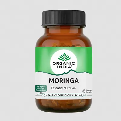 ORGANIC INDIA Moringa Essential Nutrition 60 Veg Capsules Free Shipping • $15.22