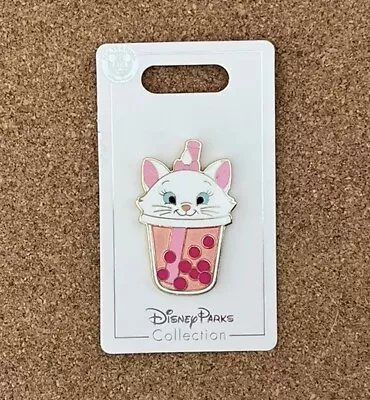 Marie Aristocats Boba Bubble Tea Sipper Cup Shanghai Disney Resort Pin • $24.95