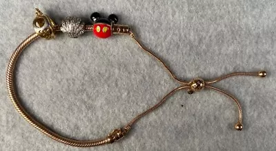 Pandora Disney X Slider Rose Gold Bracelet With 3 Disneyland Charms 925 Sterling • $4.25