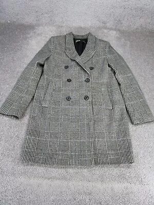 Zara Pea Coat Womens Xs Gray Cotton Blend Double Breasted Flannel • $39.99