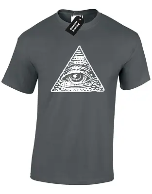 All Seeing Eye Mens T Shirt Anonymous Illuminati Conspiracy Masons Anarchy S-5xl • £8.99