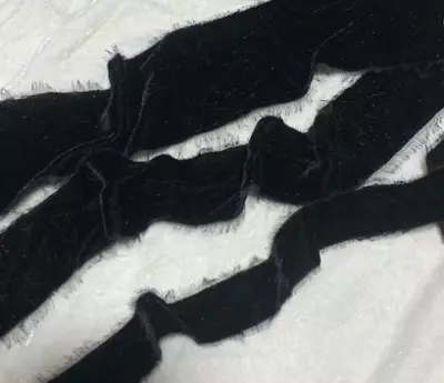 Black Silk Velvet Ribbon ( 4 Widths To Choose From) • $2.66