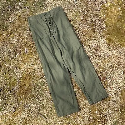 NOS Deadstock 1970s Vintage Vietnam War Era Sateen OG-107 Trousers Pants 38x35 • $250