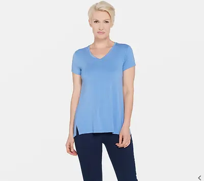 H By Halston Essentials V-Neck Top With Forward Notch Detail 1X • $19.98