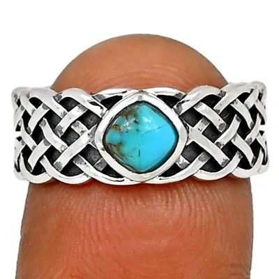 Composite Kingman Blue Mohave Turquoise  Sterling Silver Ring AW11 S.8 CR36328 • $16.99