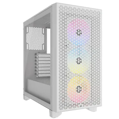 Corsair 3000D RGB AIRFLOW Mid Tower Gaming Case - White • £94.65