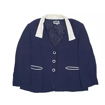 £34.99 • Buy Vintage LUISA SPAGNOLI Blazer Jacket Blue 90s Womens XL