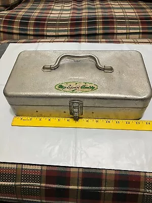 Vtg. Aluminum Tackle Box  My Spin'n Buddy  Two Trays Some Lures • $50