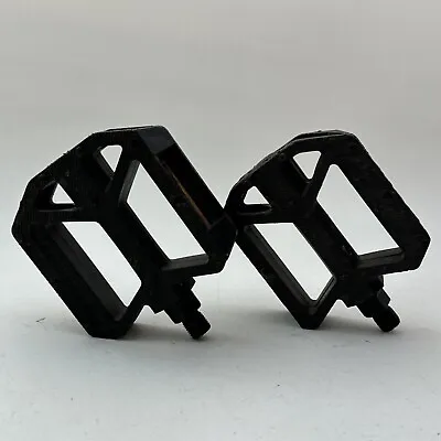 Vintage Mongoose Pedals Old School BMX Black  FP-850B 1/2 In OG A30 • $34.39