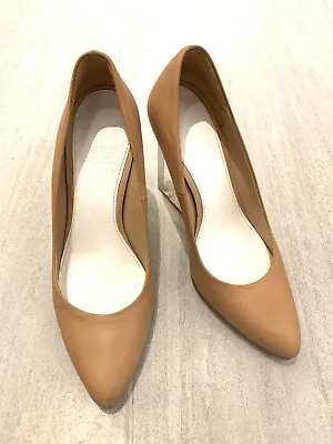 MAISON MARTIN MARGIELA X H&M PLEXI WEDGE NUDE HEELS PUMPS Sz 40 • $110